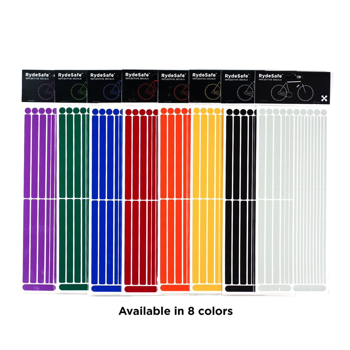 RydeSafe Reflective Decals Multi Stripes Kit Jumbo Black