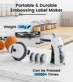 Label Maker Embossing, Embossed Vintage Label Maker with 3 Tapes White label maker