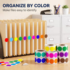 5000 PCS 3/4" Colored Dot Stickers 10 Colors 0.75 inch Circle Stickers 10 Roll/5000pcs