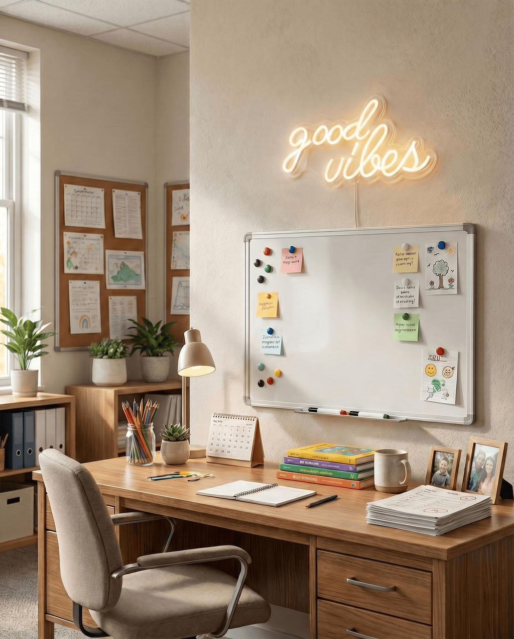 DECANIT Good Vibes Neon Sign Warm White, USB Powered LED Wall Decor