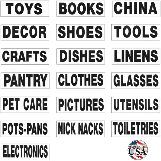 Tag-A-Room Moving Labels Content Pro Pack, 19 Content Labels, 475 Count, 1" x 4" Permanent Color Coding Moving Stickers, Moving Supplies