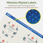 Avery Dissolvable Hexagon Labels, Sure Feed Technology, 2-1/2" x 2-57/64", Matte White, Print-to-The-Edge, Laser/Inkjet Printable, 60 Labels Total