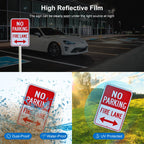 Fire Lane No Parking With Arrow Signs 2 Pack 18x12 Inch Reflective Aluminu