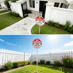 Large No Trespassing Signs Private Property with Stake for Outside 3 Pack