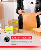 enKo 30252 6 Rolls | 2100 Yellow Return Address Labels (1-1/8 x 3-1/2 in)