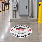 5 Pack 17" Keep Electrical Panel Clear Anti-Slip Floor Stickers