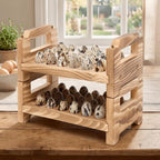 Egg Container Wooden Stackable Egg Tray Countertop Organizer Space Saving Egg Display Crates Restaurant