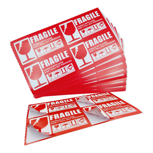 500 Pcs 3.5X2 Inch Fragile Stickers for Moving Shipping,Fragile Labels for Shipping Moving,Permanent Adhesive Shipping Stickers