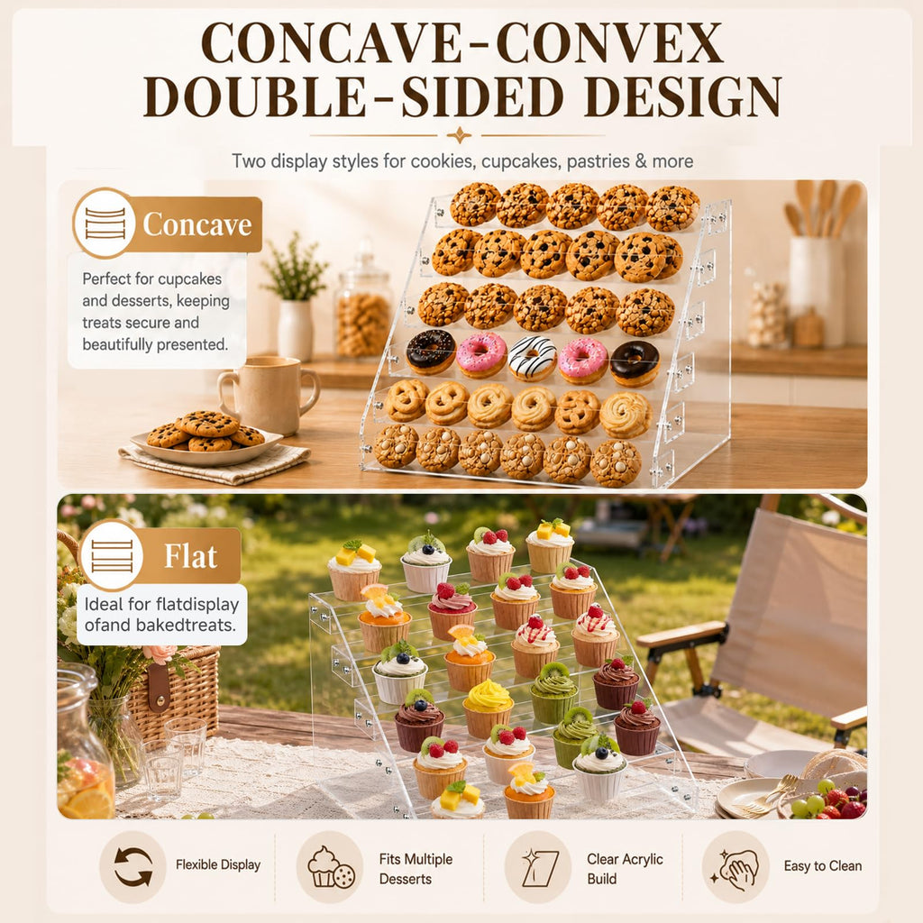 2Pcs 6-Tier Acrylic Cookie Display Stand, Clear Tiered Tiered Dessert Stand 2pcs