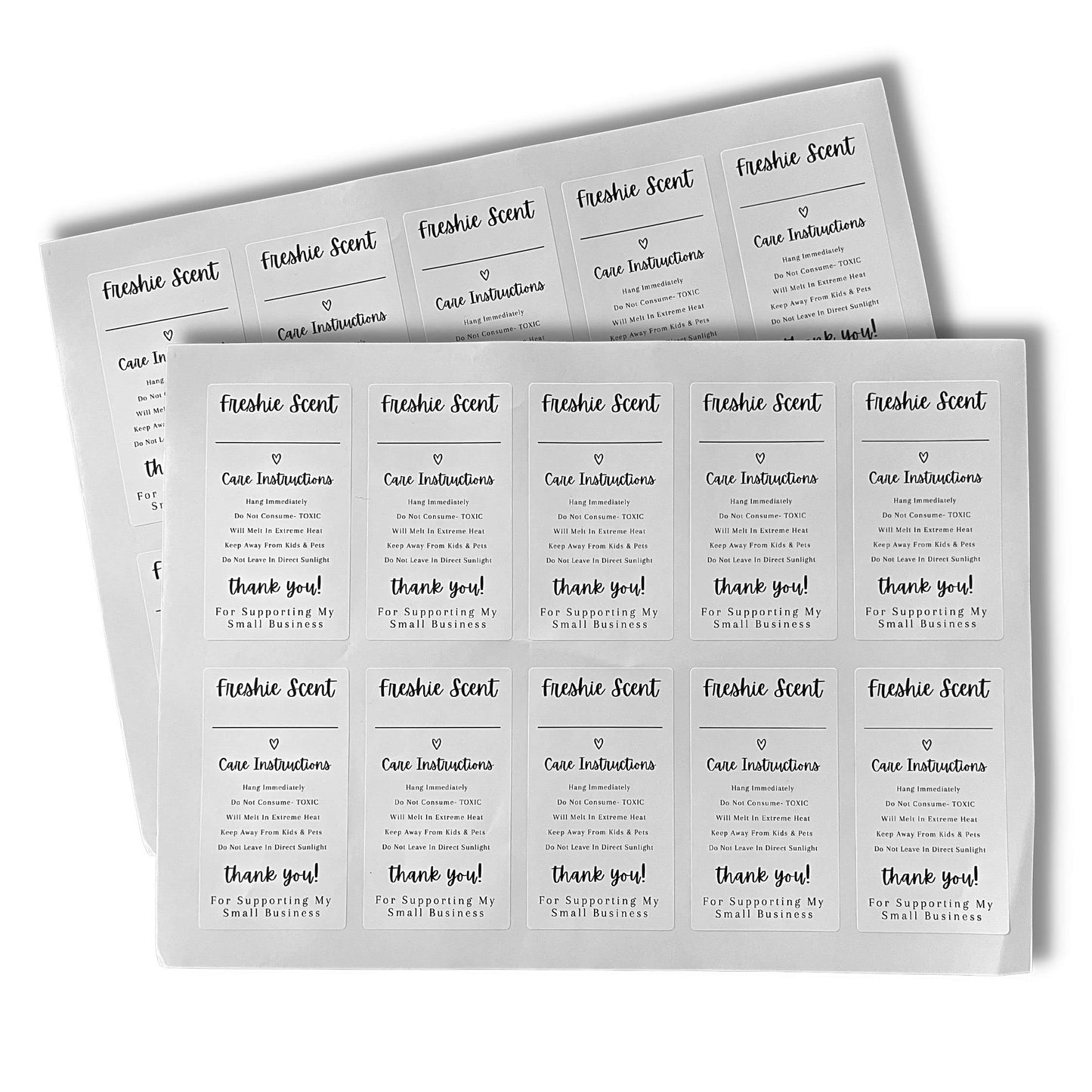 Freshie Label Stickers | 120 Pack | 2x3.5" inches Stickers | Freshies Supplies for DIY Crafts for use with Freshies Supplies, Beads and Silicone Molds, Freshies Scent Labels | White Background Design