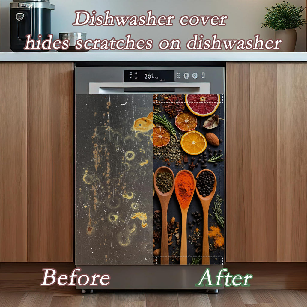 Cooking Spice Spoons Dishwasher Magnet Cover for Kitchen Décor