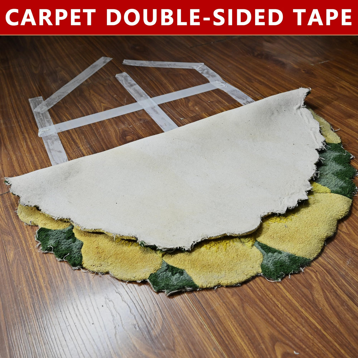 SWRT Double Sided Fabric Tape Heavy Duty, 1Inch x 33FT Multifunctional Double Sided Tape, Clear Fabric Tape for Clothes No Residue Strong Hold for Carpet, Outdoor and More