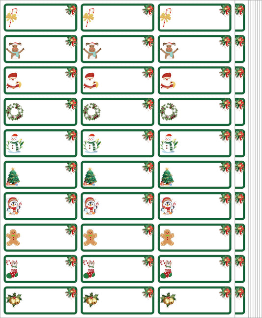 750Pcs Christmas Address Labels 1 x 2.625 Inch,Printable Gift Tags Address Stickers for Envelopes Christmas Mailing LabelsGift Labels for Holiday Wrapping