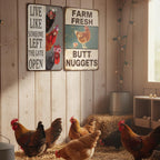 2PCS Chicken Coop Decor, Farmhouse Chicken Signs with Construction, Rustic Chicken Decorations for Outdoor Coops, Set of Two Chicken Coop Signs Measuring 20x30cm