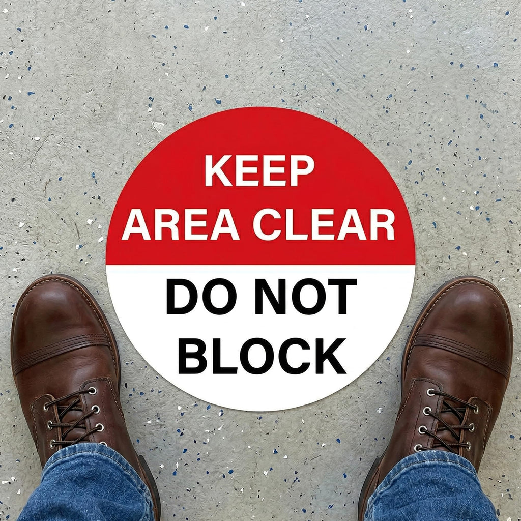 10 Pack 12"x12" Keep Area Clear Do Not Block Floor Sign Stickers Multicolor 10 Pack 12" Keep Area Clear Do Not Block