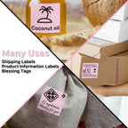 2x2 Thermal Labels, Square Thermal Label Stickers, Pink