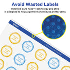 Avery® Glossy Clear Starburst Labels, Sure Feed® Technology, 2.25", 120 Glossy Clear Labels, Print-to-The-Edge, Laser/Inkjet Printable 120 labels