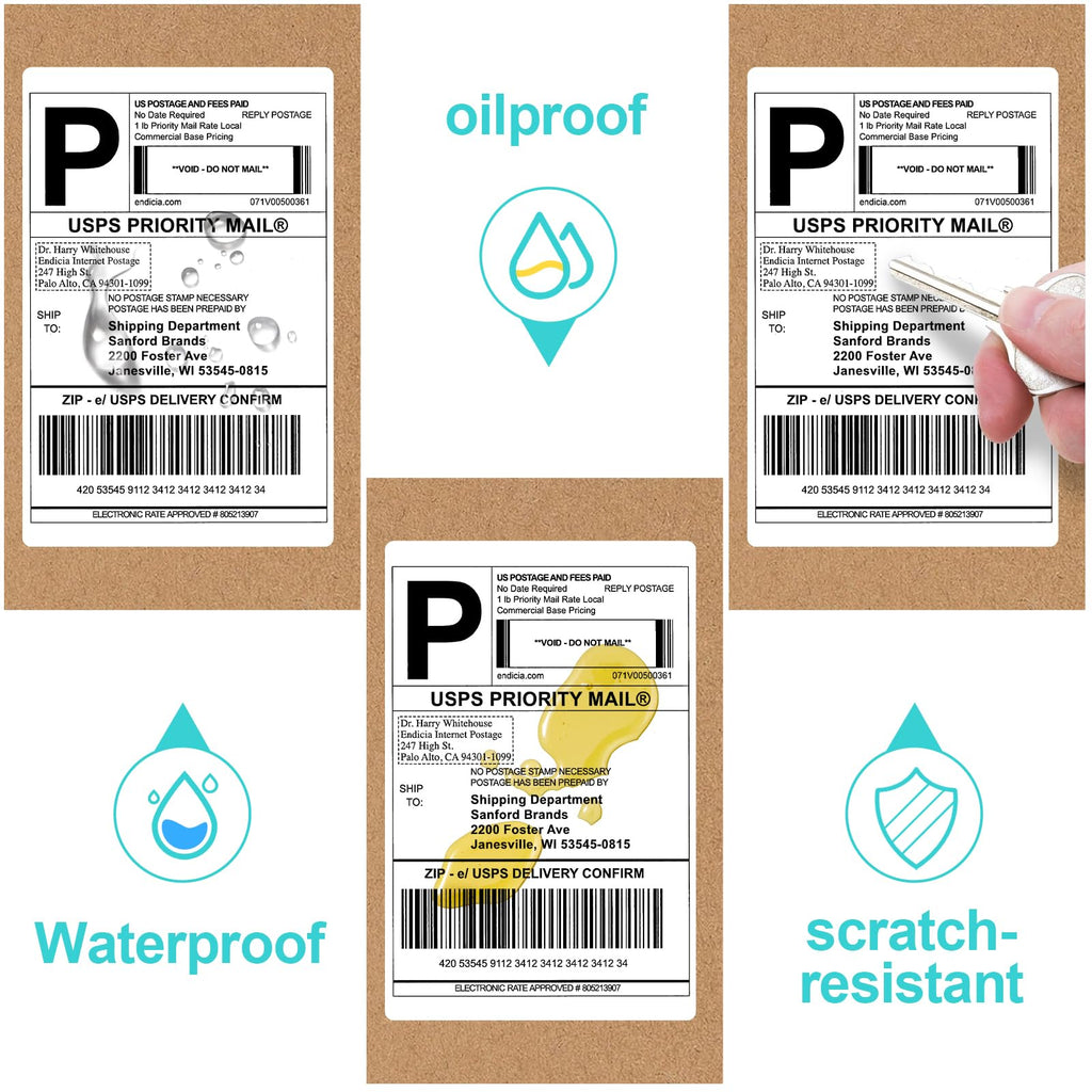 Joyberg 4x6 Thermal Labels - Strong Adhesive, White Thermal Printer Paper 240 Labels