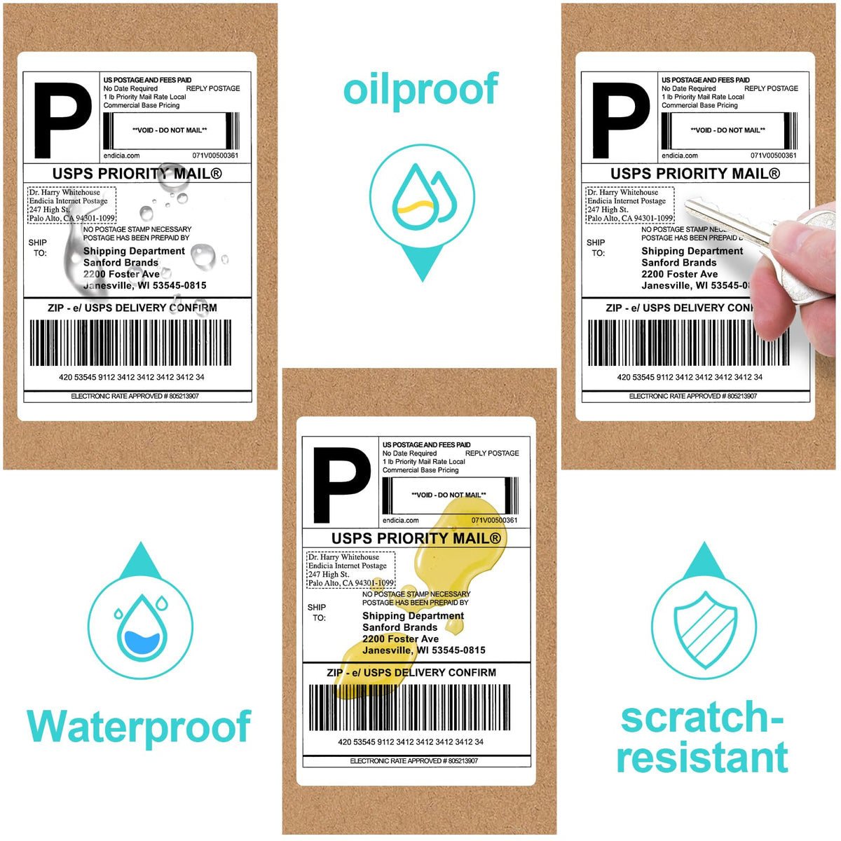 Joyberg 4x6 Thermal Labels - Strong Adhesive, White Thermal Printer Paper 240 Labels