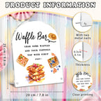 Waffle Bar Sign, Acrylic Signs for Baby Shower Gender Reveal Bridal Shower Wedding Birthday Party, Dessert Bar Sign Reception Supplies dark brown