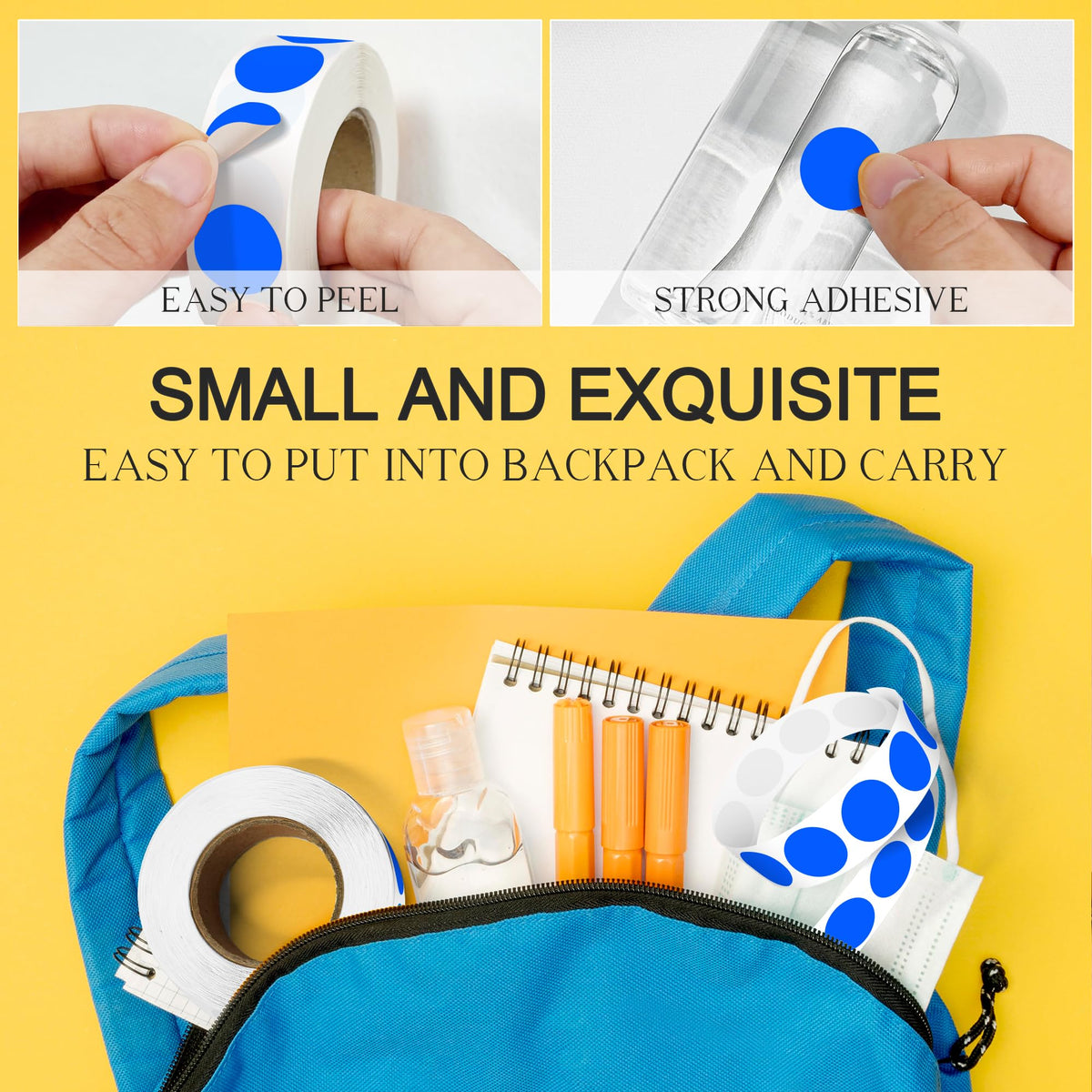 3/4 Inch Dot Stickers, 1000 Blue Dots Circle Sticker Round Labels 3/4" 1Roll-1000PCS
