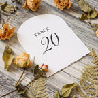 Batiyeer 21 Pcs Deckled Wedding Table Numbers 1-20 with Head Table, Black White