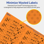 Avery Printable Rectangle Labels, Sure Feed Technology, 3/4" x 3-1/2", Bright Orange Labels, Print-to-The-Edge, Laser/Inkjet Printable, 400 Total, Great for Mailing 400 labels