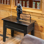Rustic Cabin Wood Table Roller with Reversible Signs