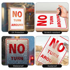 No Turn Around Sign 18 × 12 Inches for Driveway, Roadway, Dead End
