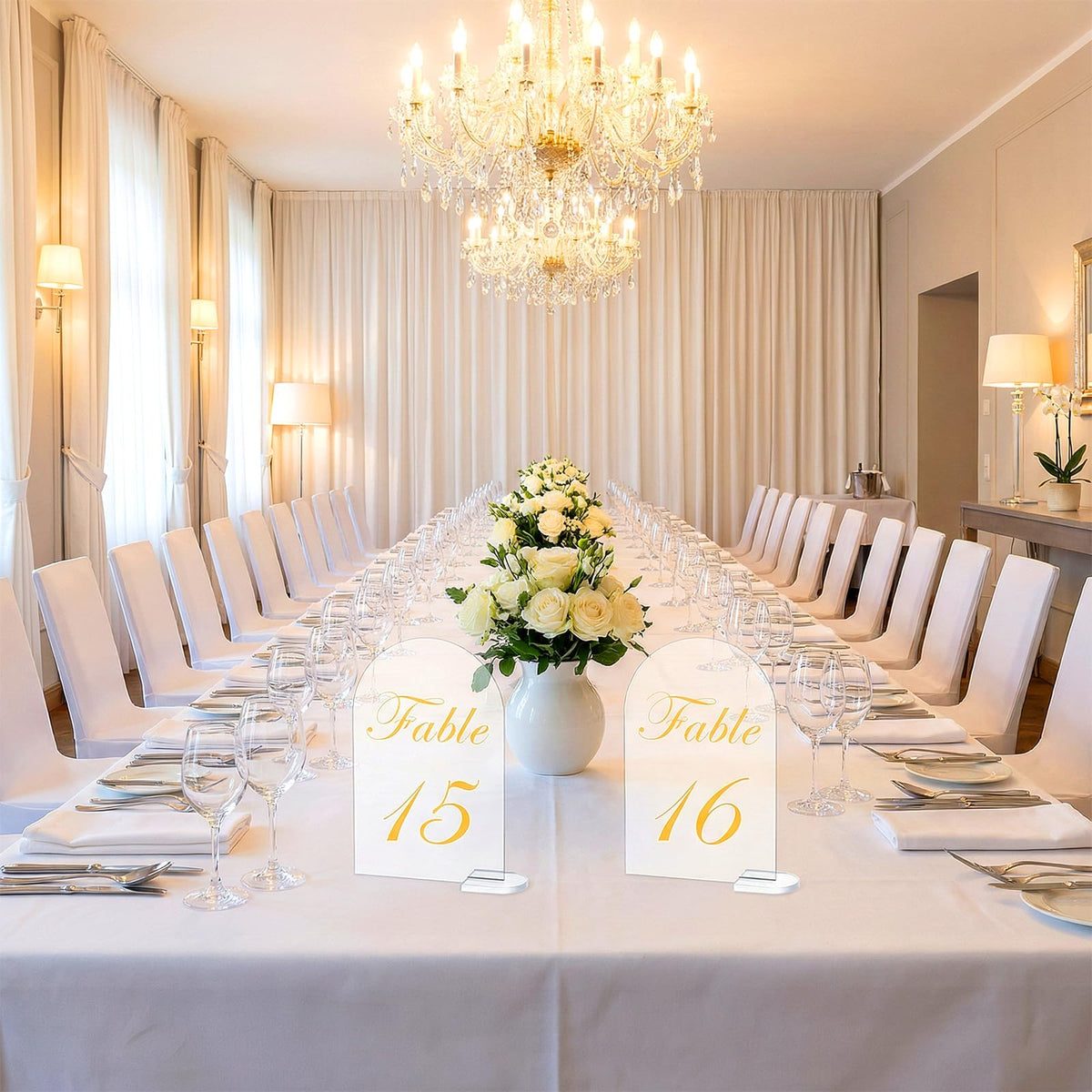 Arch Wedding Table Numbers 1-30 with Stands, 6"×4"Gold Table Numbers