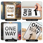 2 Pack One Way Sign with Right Arrow 18 × 12 Inches
