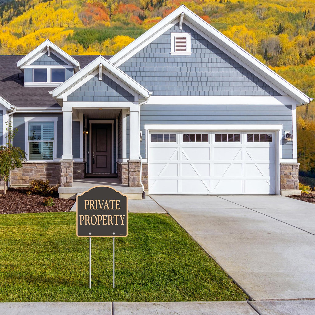 2 Pack Large Private Property Signs with Stake 12x12 inches