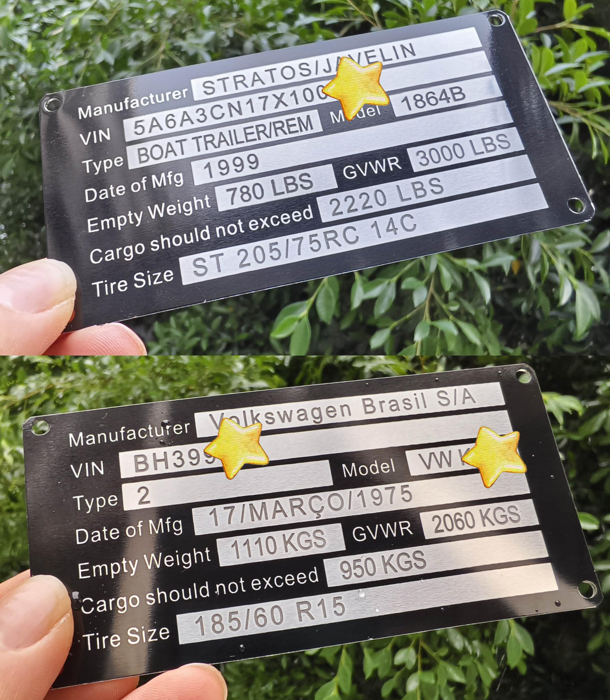 Blank Aluminum Trailer ID Plates, Metal Identification Plate, Serial Number Tag, Equipment Data Plate, Chassis ID Label, Compliance Asset Tag, Industrial Nameplate, DIY Replacement ID Plate Blank, 5 Pcs.