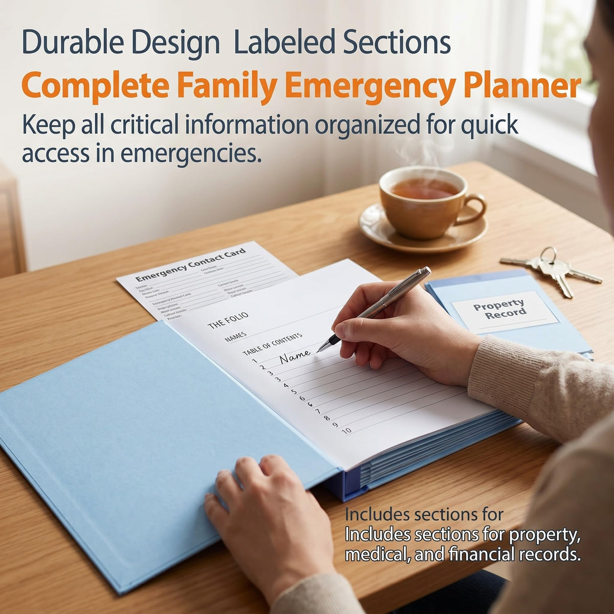 The Life Book Document Organizer with Pre Labels, Family Emergency Planner, End of Life Important Documents Binder, Portable Paper File Folio for Medical Legal Financial Household Paperwork