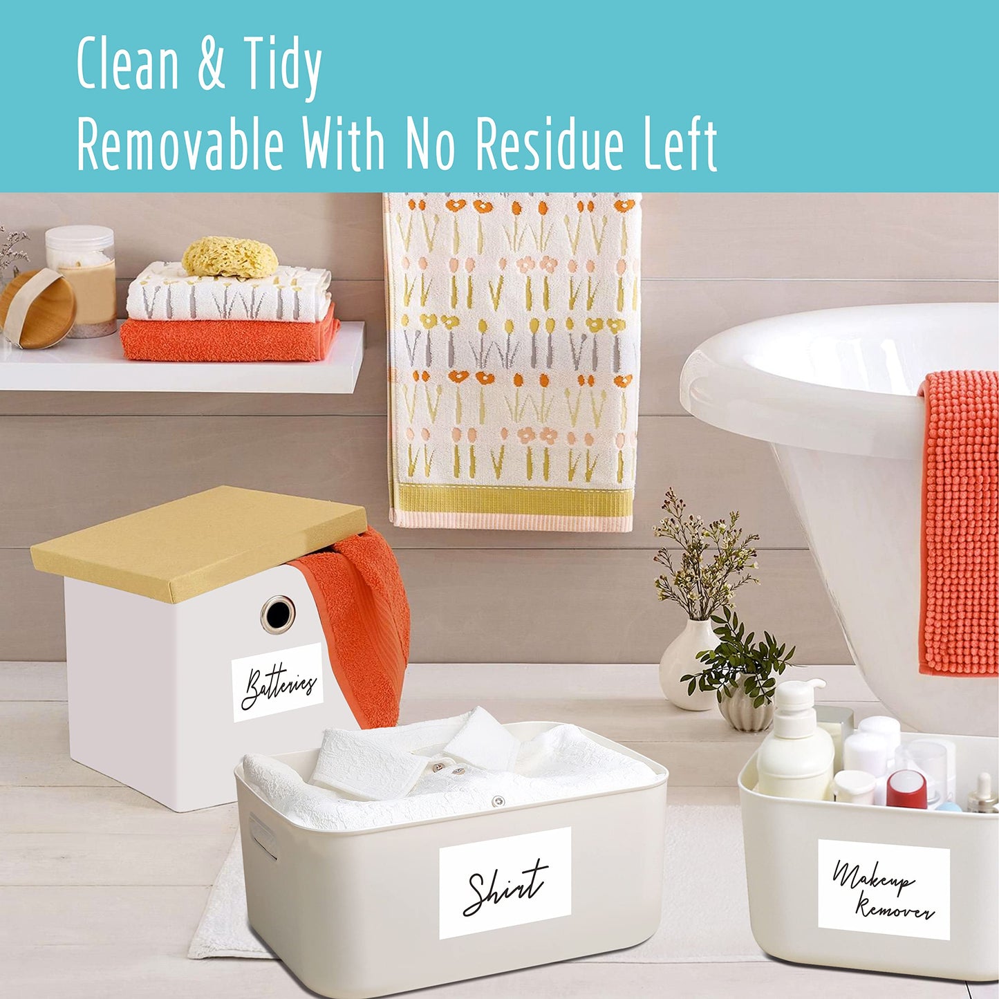 80 Large Size Removable Customizable Blank Labels, Water/Oil/Tear Resistant, No Residue for Home Organization Projects, Bins, Kitchen Storage Containers, Desk Items(6”x 4”) 6”x 4” 80 pcs