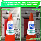 8 Pcs “Reserved Parking” Cone Message Sleeve, 360° Reflective Cones Sleeve