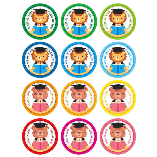 SICOHOME 36Pcs Graduation Stickers for Kids Class of 2023 Party Favor Label Stickers Cute Animals Gift Tag Label for Kindergarten Preschool Graduation Party Decoration 9-2023-clearance-1