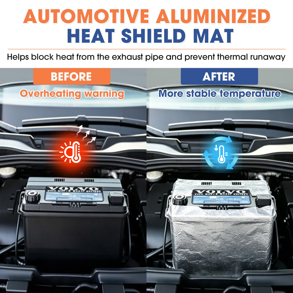 Automotive High Temperature Resistant Heat Shield Mat Aluminum Foil Ceramic Fiber Material Up to 2280℉ for Thermal Protection(Self Adhesive-1/8" X 15" X 24") 1/8" X 15" X 24”