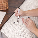 Hygge & Sage: Metal Non-Slip Basket Labels Clip On for Storage Bins, or Wire Racks | Includes 8 Labels, 8 Non-Slip Pads, and 1 Free Marker (Cream) Cream