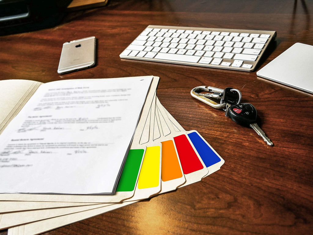 ChromaLabel 1x3 inch removable color code rectangle labels, assorted standard, 150 stickers per pack, ideal for organizing and coding.