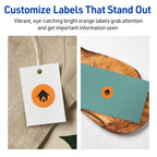 Avery® Printable Round Labels, Sure Feed® Technology, 1/2" Diameter, Bright Orange Labels, Print-to-the-Edge, Laser/Inkjet, 6,160 Total, Great for Price Stickers and Mailing Seals 6,160 labels