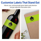 Avery Printable Rectangle Labels, Sure Feed Technology, 3" x 7", Bright Green Labels, Print-to-The-Edge, Laser/Inkjet Printable, 60 Total, Great for Candles and Jars 60 labels