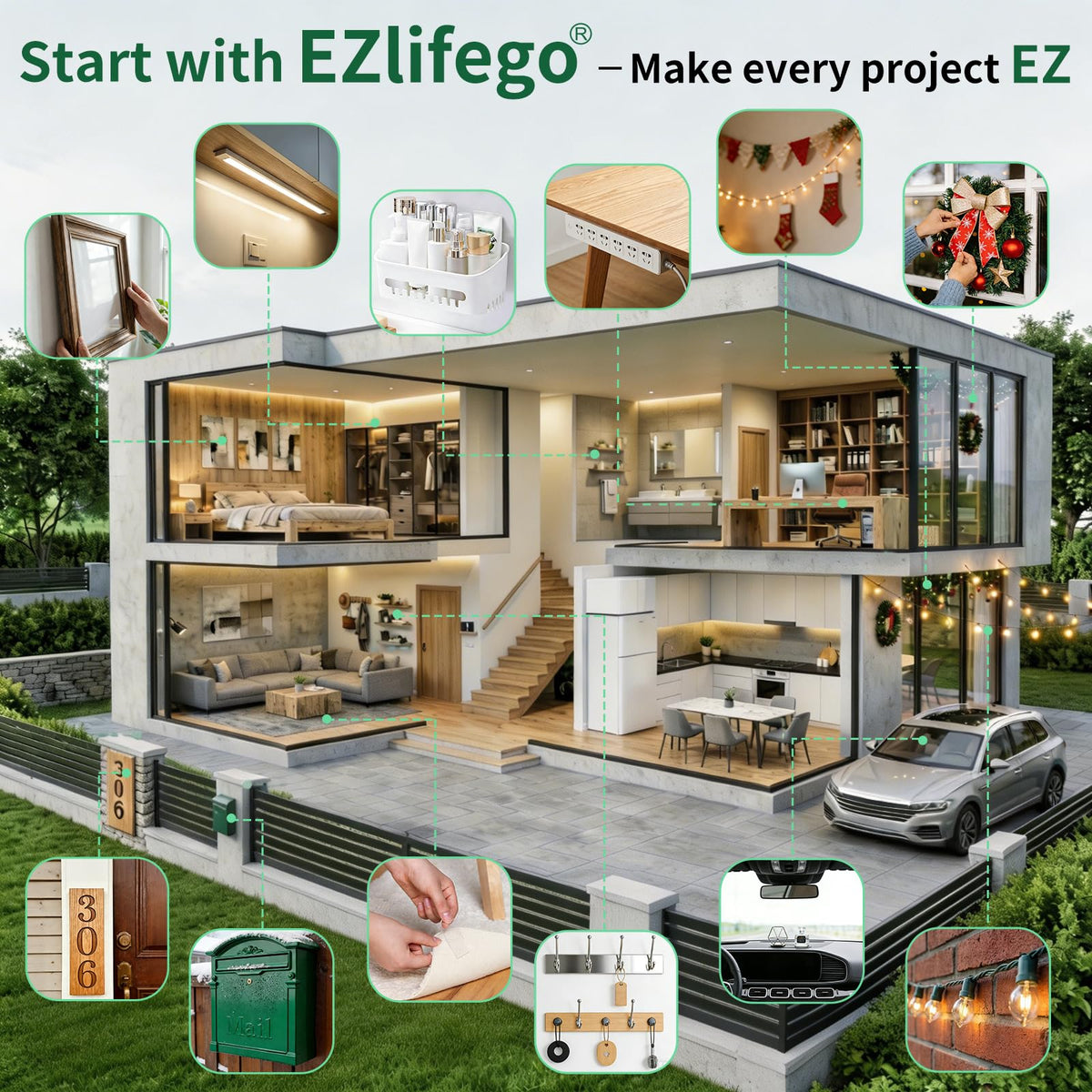 EZlifego Double Sided Tape Heavy Duty(Extra Large 16.5FT), Nano Adhesive Mounting Tape Wall Decor,Sticky Picture Hanging Adhesive Strips Poster Tape 16.5 Feet