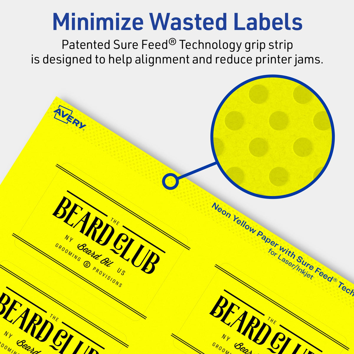 Avery Printable Rectangle Labels, Sure Feed Technology, 2" x 3", Neon Yellow Labels, Print-to-The-Edge, Laser/Inkjet Printable, 320 Total, Great for Mailing and Candles