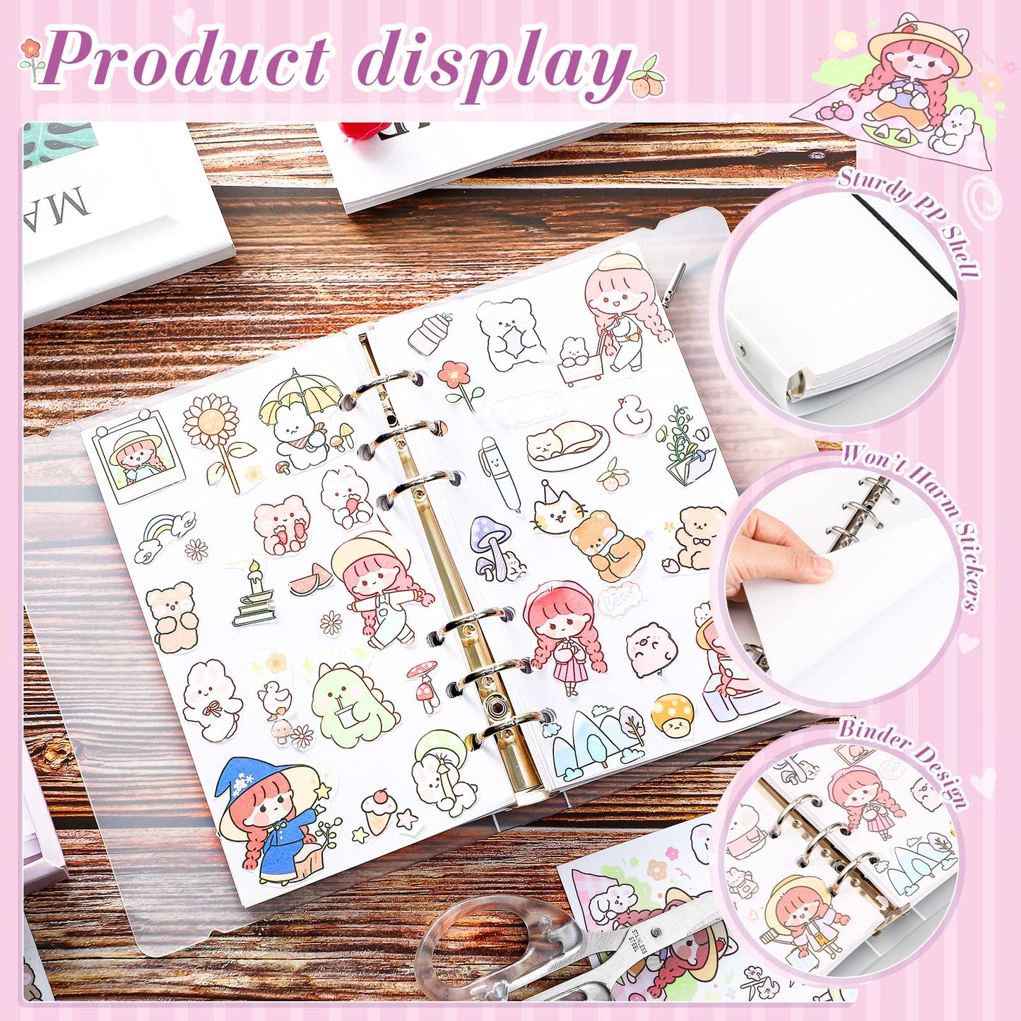 Spakon Sticker Collecting Album Sheets Reusable Book Sticker Collection Accessories for Collection Back to School Gifts, A6/A5(1 Piece,A6) 1