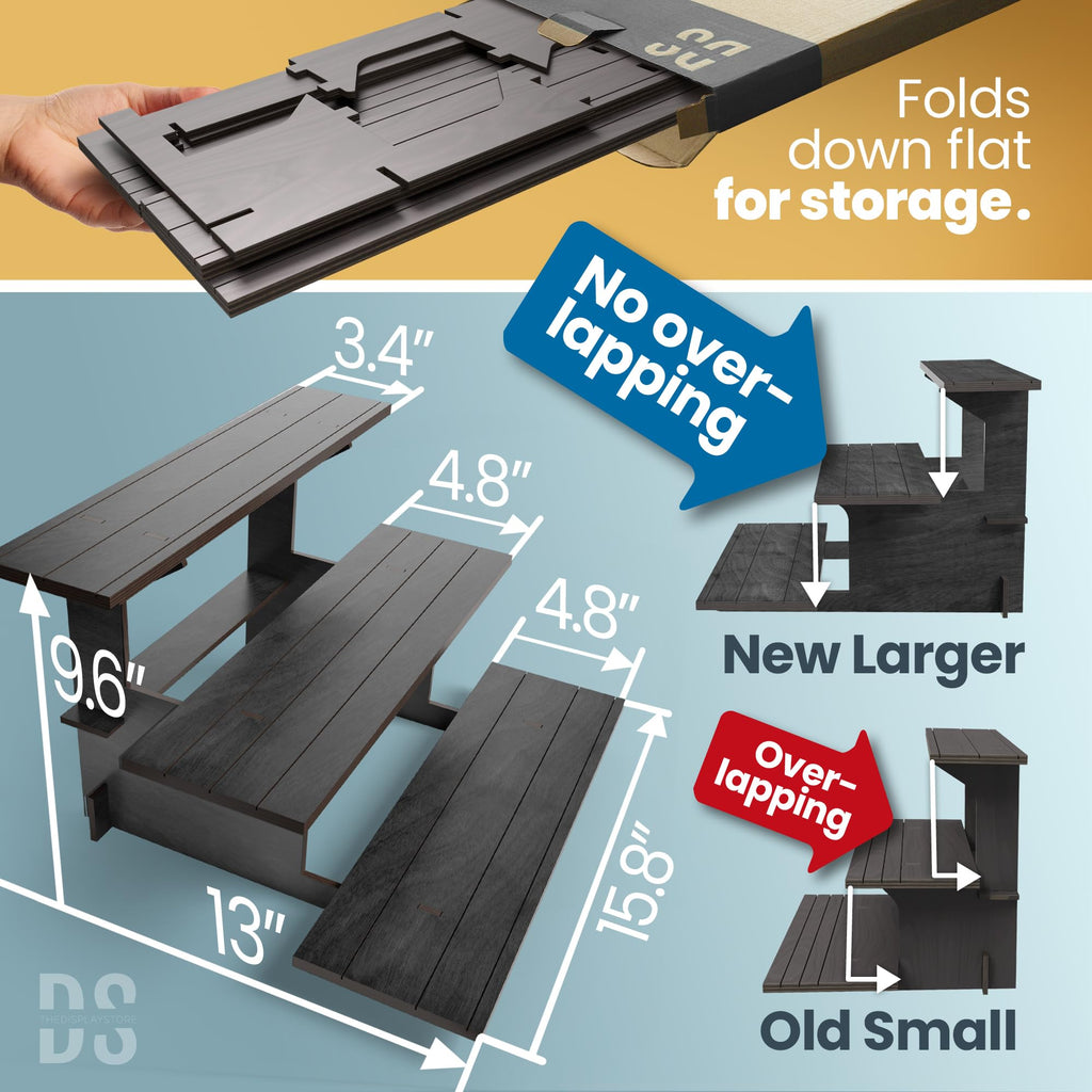 3-Tier Wooden Display Stand Bundle for Vendors, Craft Fairs, Markets, Retail