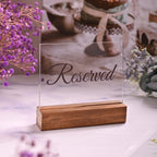 Sparkle Race Reserved Table Signs, 6-Pack Acrylic Reserved Signs for Tables Clear