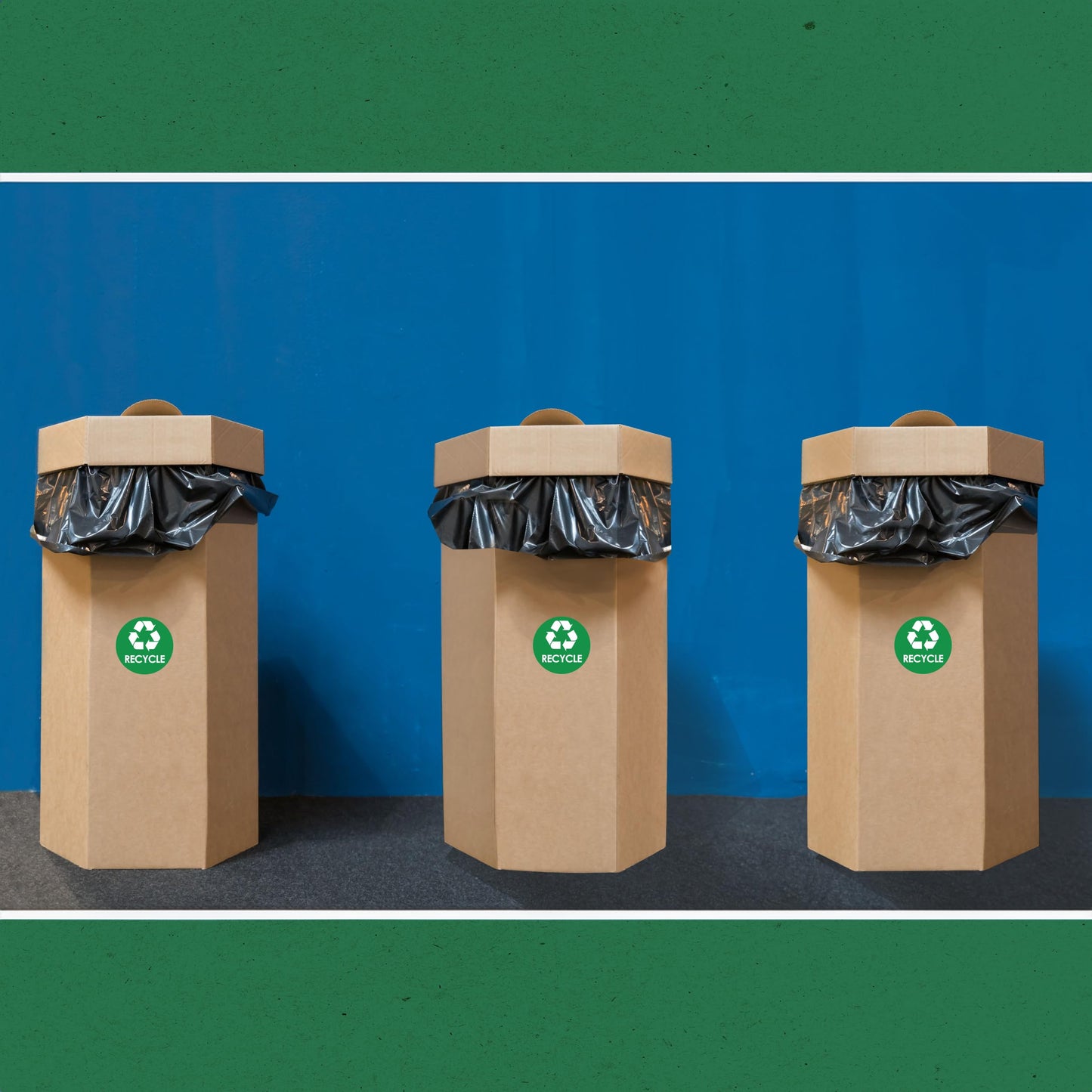 Recycling Stickers for Trash Can - 5-Pack, 4" Inch Round Decals - Easy to Apply, UV-Resistant for Indoor & Outdoor Waste Management in Kitchens, Offices, and Public Spaces