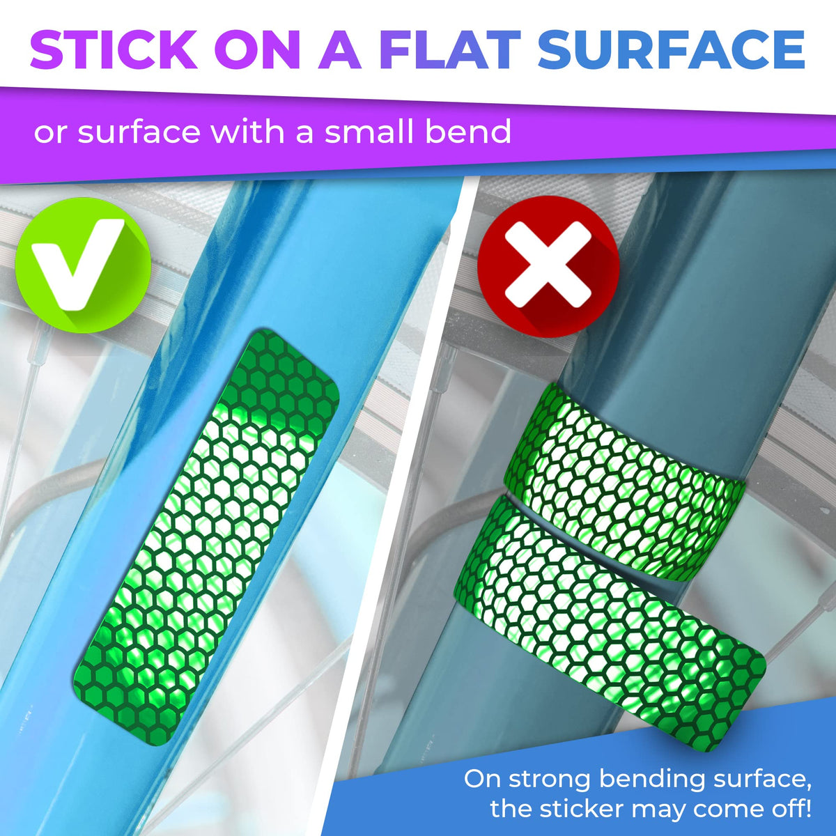 LOOM® Reflective Stickers for Bikes & Helmets | 67pc Brilliant, Green Brilliant-green