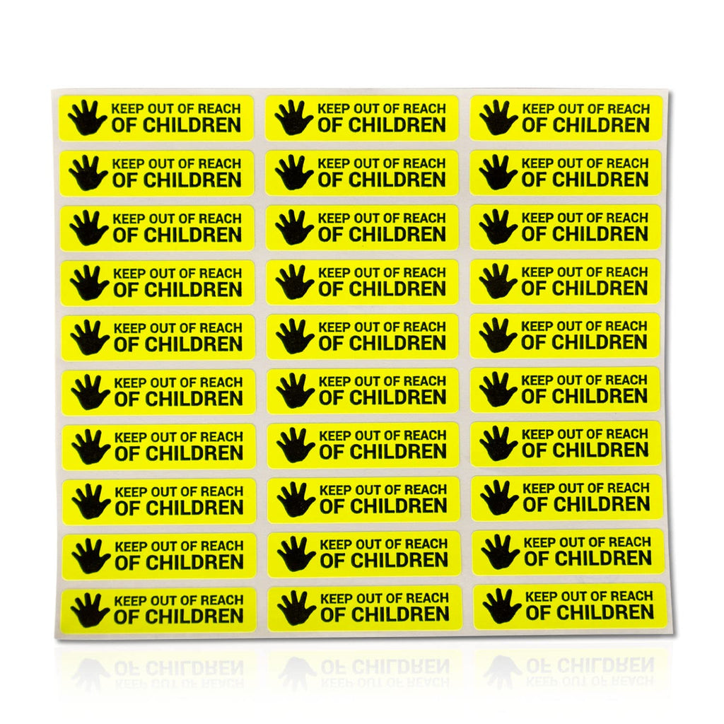 300 Count - Keep Out of Reach of Children Labels (1.7 x 0.4 inch, Yellow) Keep out of Reach Stickers for Medications, Pharmacy Instructions 300 Labels